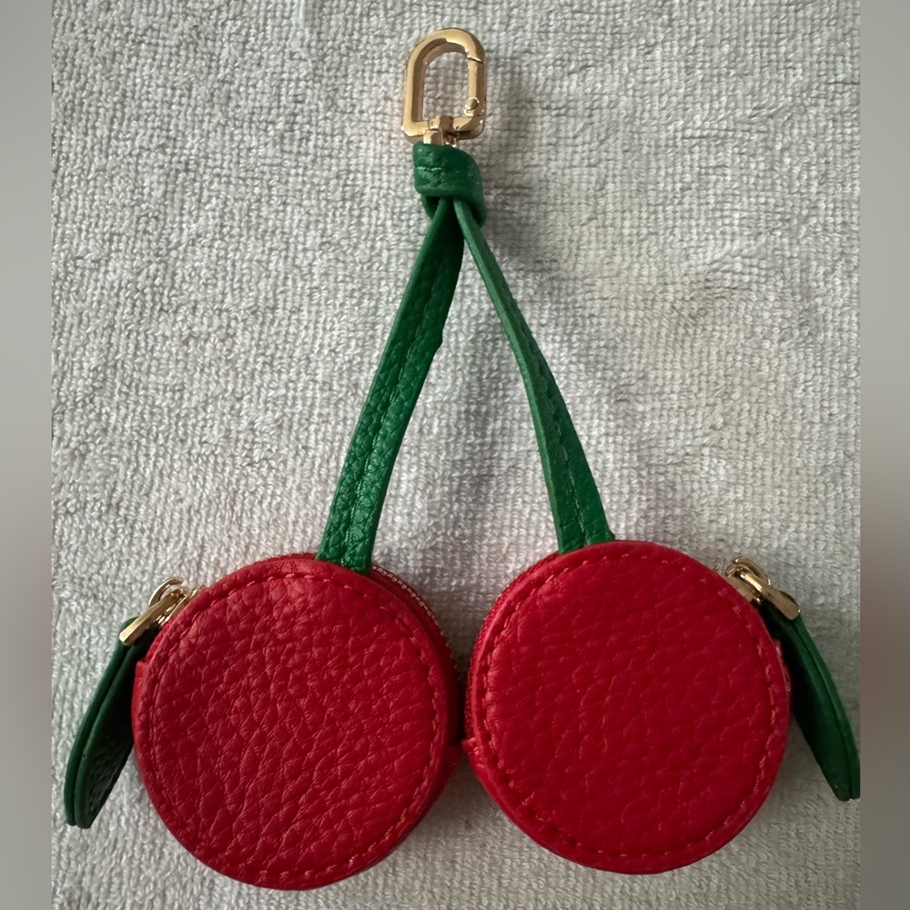 Large cherry coin pouch AirTag AirPod holder mini Bag keychain